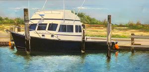 Oregon Inlet (Boats) - 16"x30"